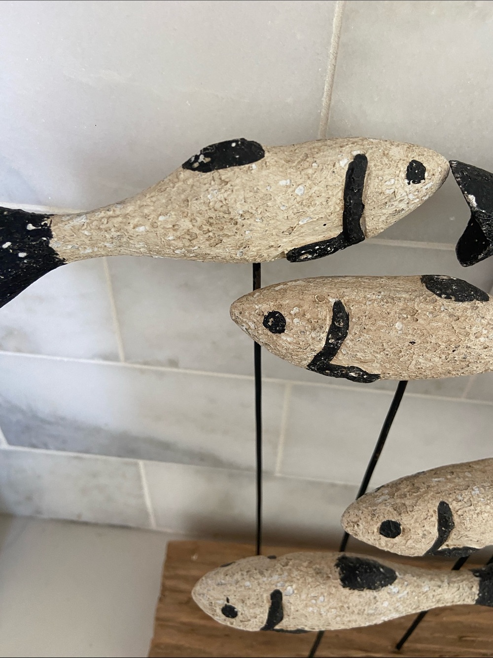 Handcrafted School of Fish Table Sculpture - Natural & Black - Picture 8 of 15